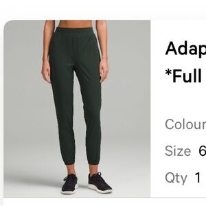 Lululemon Athletica Dark Green Track Pants